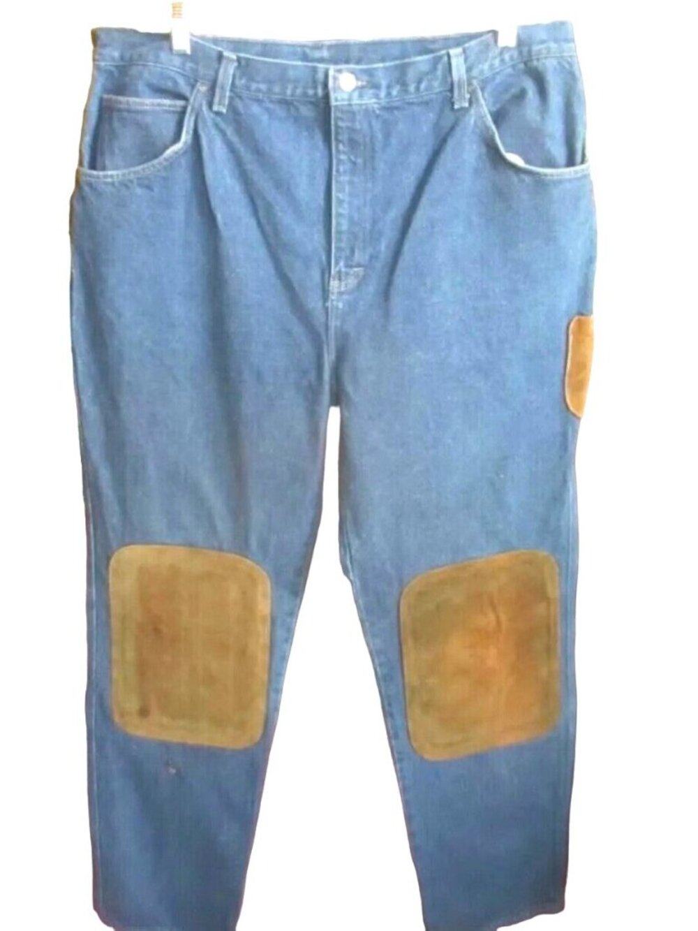 JAQUE DUBOIS Denim Carpenter 42x34 Vintage 1990's Mens Jeans LEATHER WELDING USA